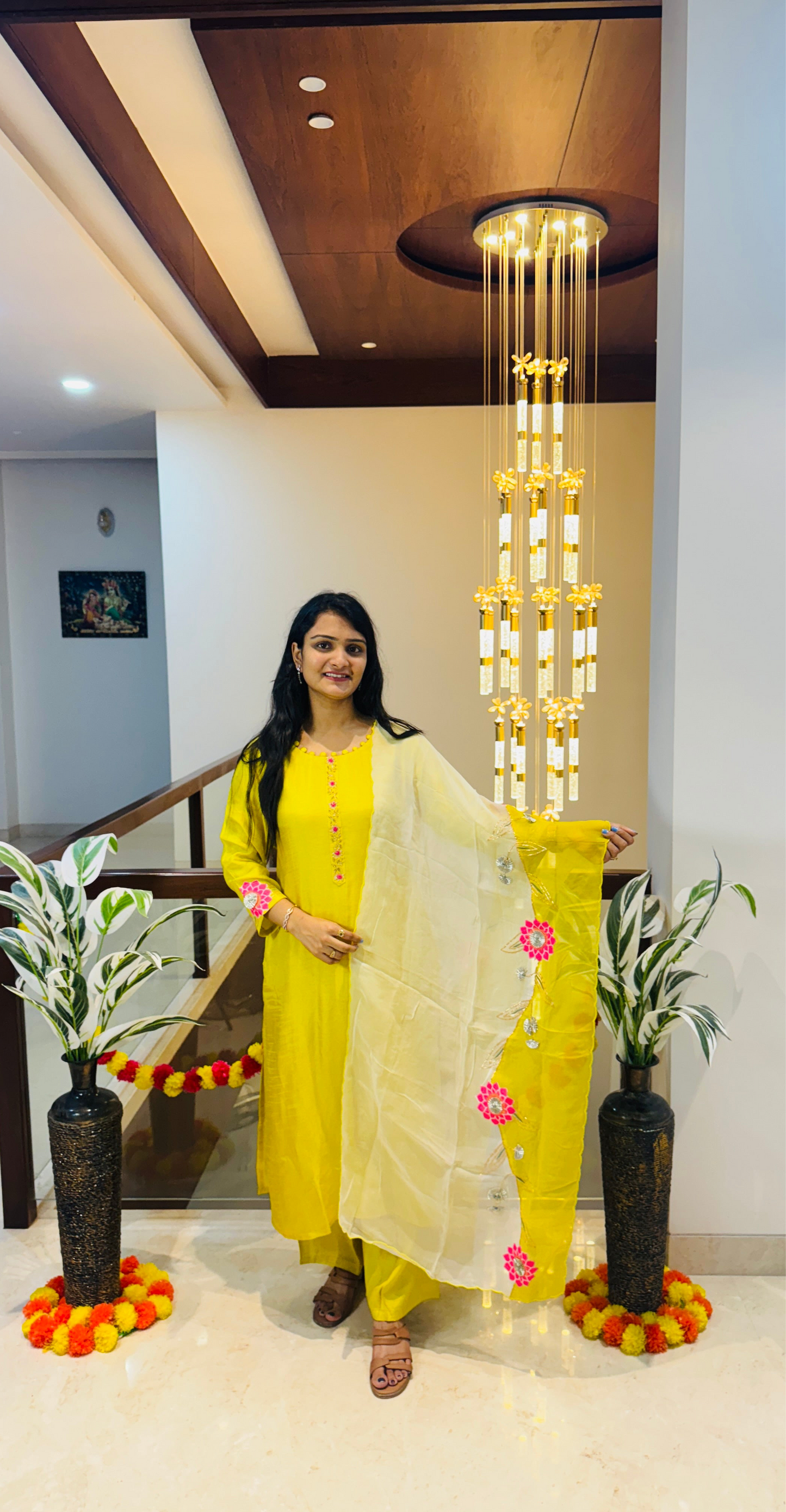 Sunshine Bloom Dola Silk Suit