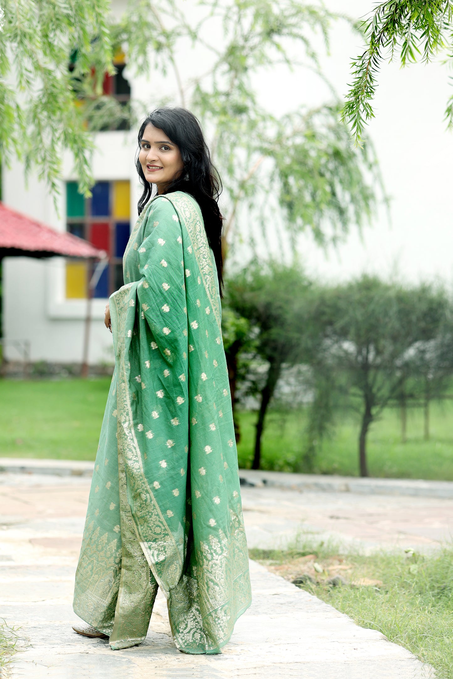 Emerald Zari Bloom Salwar Suit Set