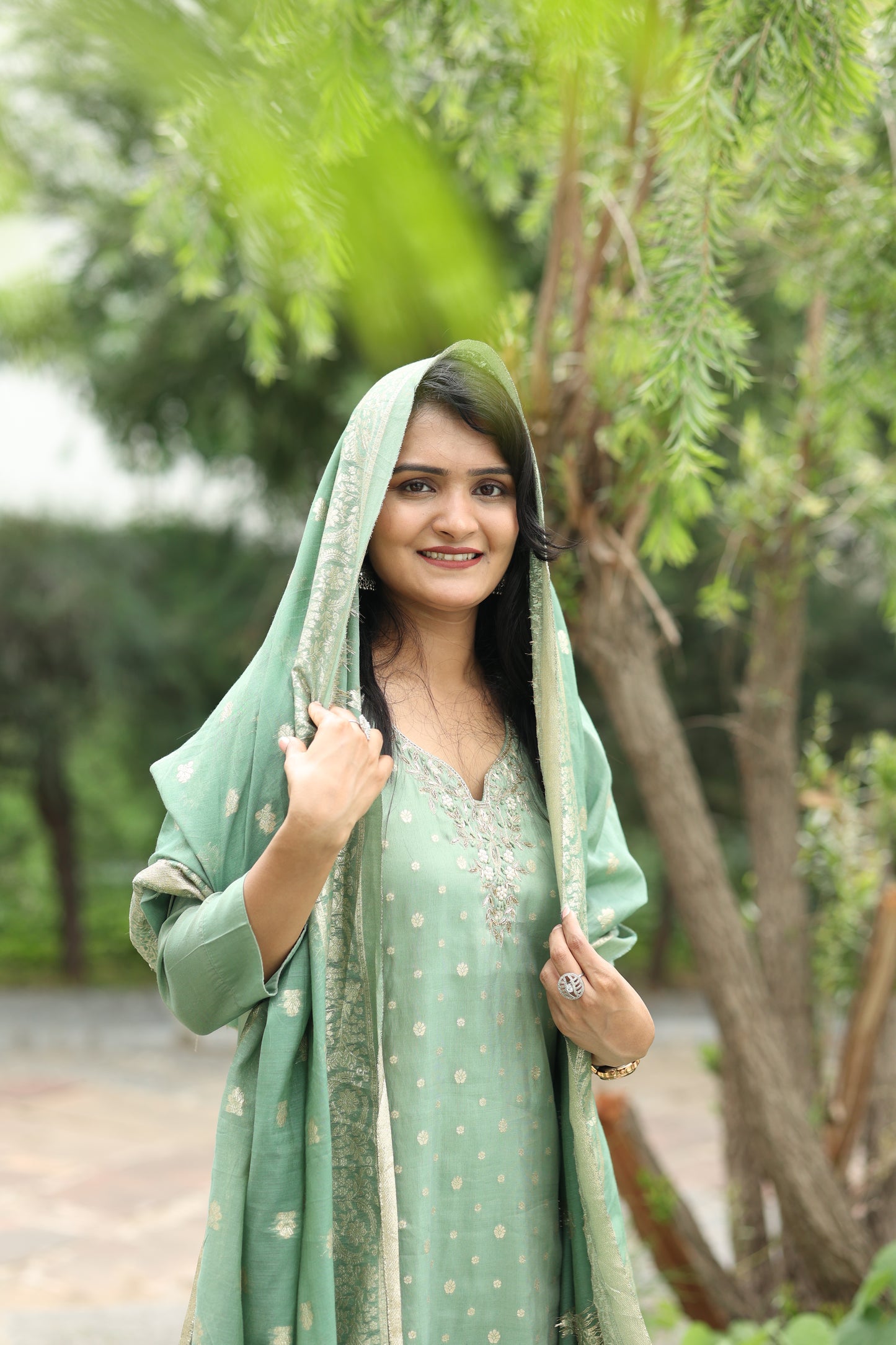 Emerald Zari Bloom Salwar Suit Set
