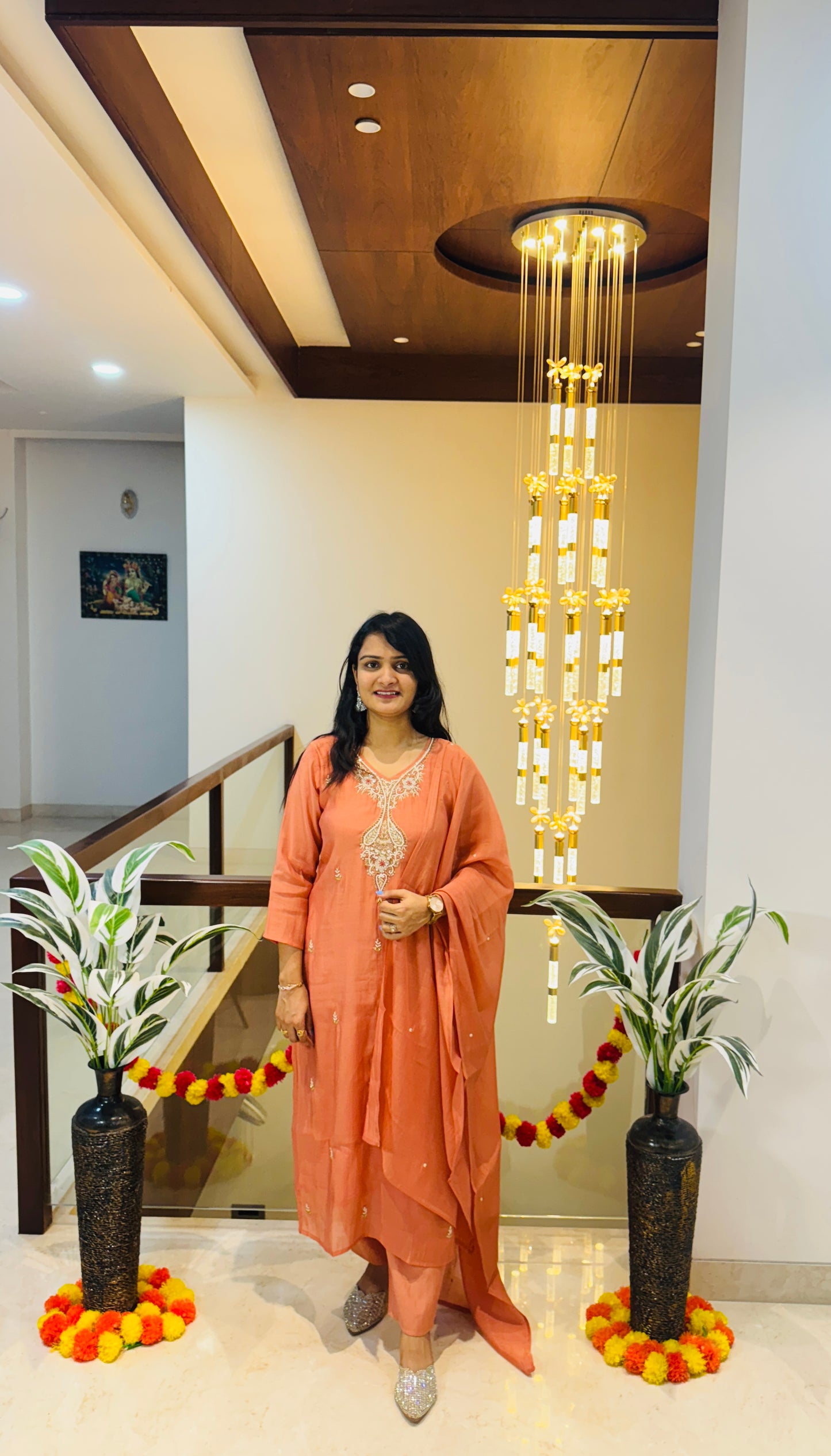 Amber Glow Mul Chanderi suit