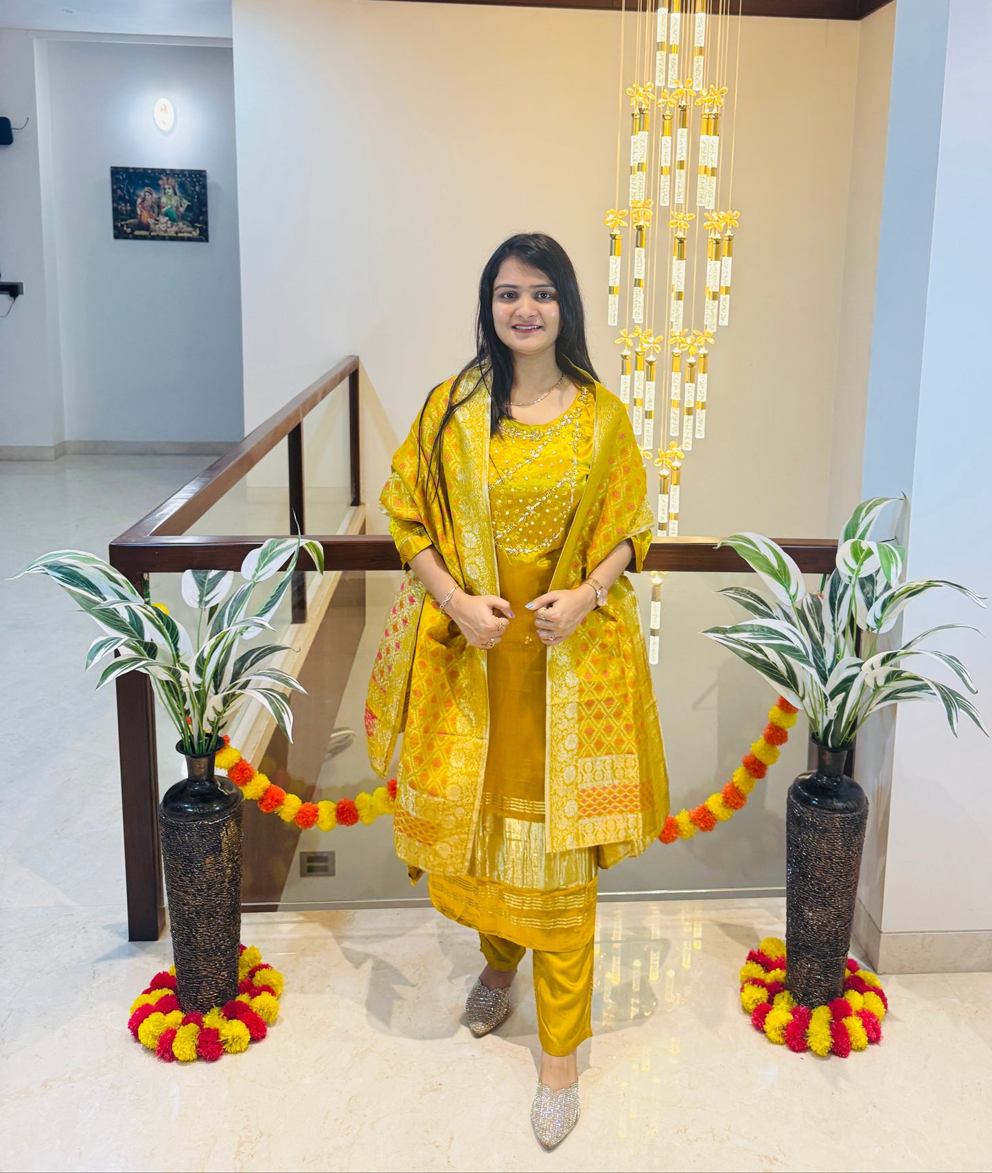 Golden Radiance Gaji Silk Salwar Suit