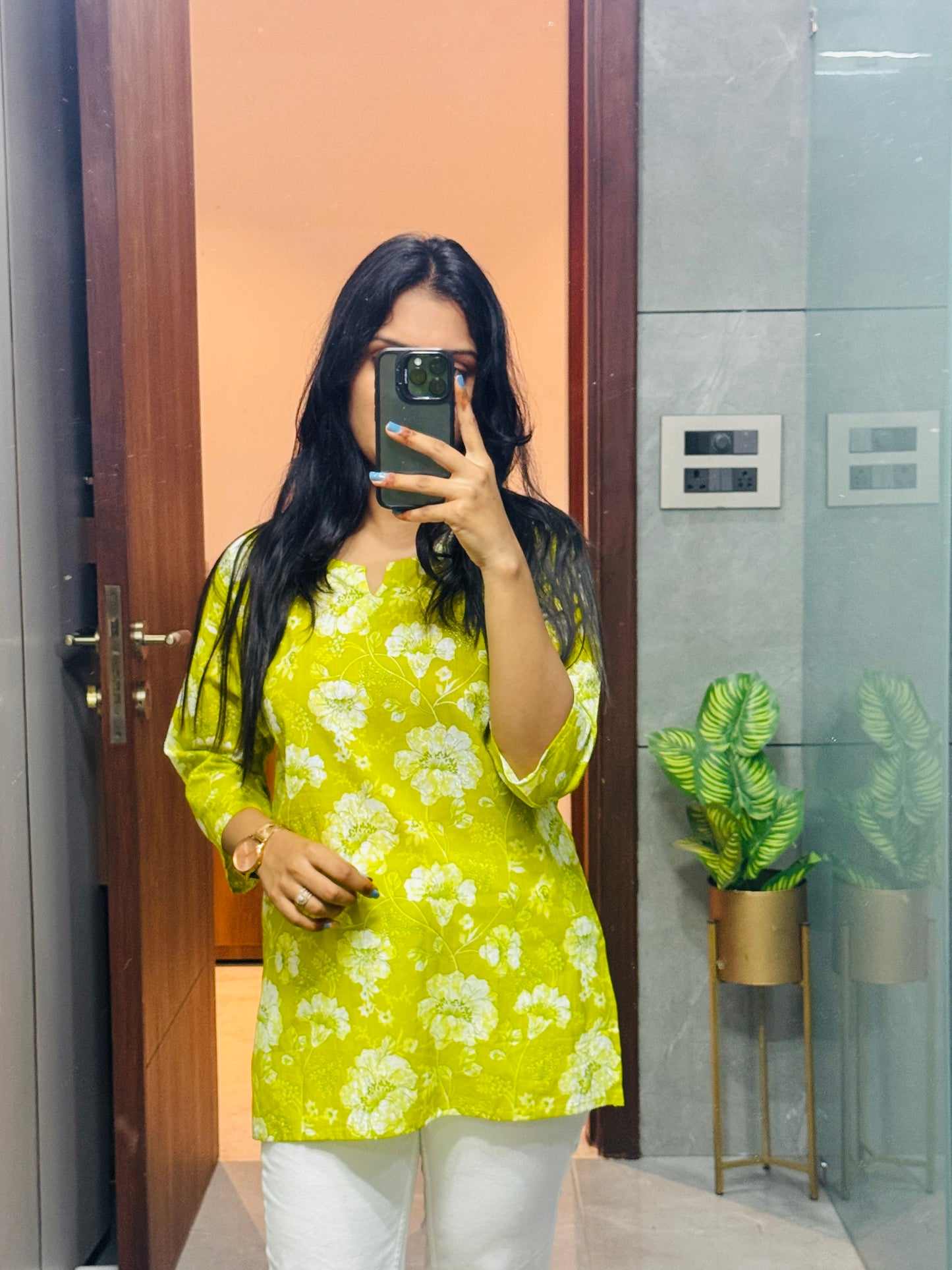 Phoolkari Charm Short Kurti