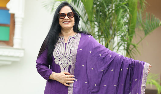 Royal Rang- Reclaim Your Aura in Our Purple Embroidered Salwar Suit 💜
