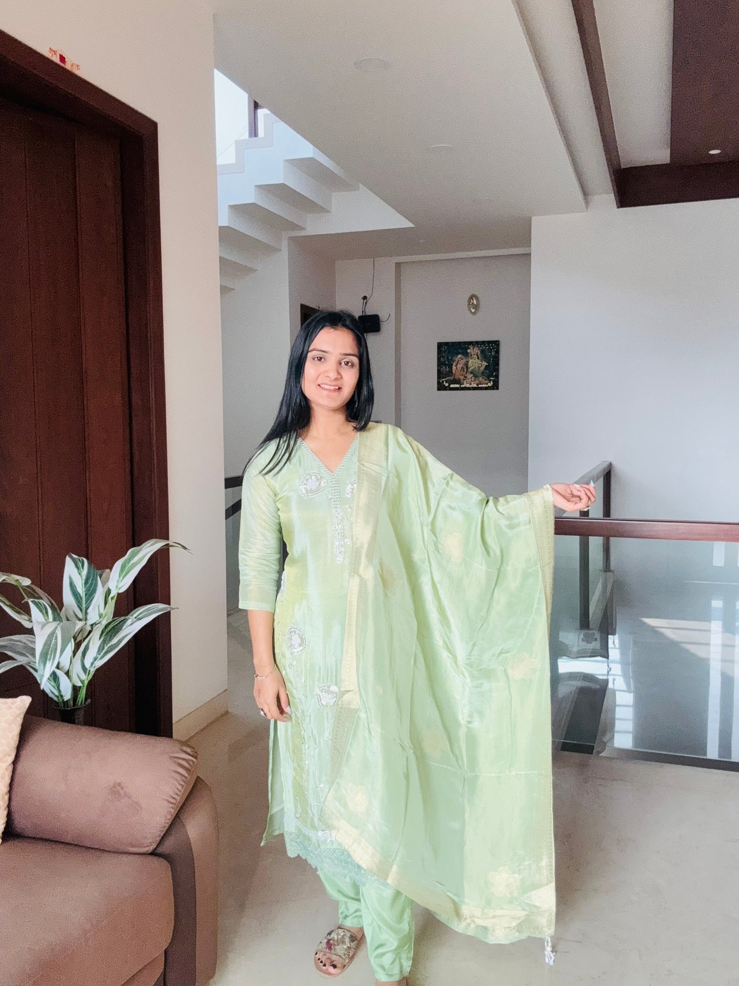 Mint Pearl Aura Salwar Suit