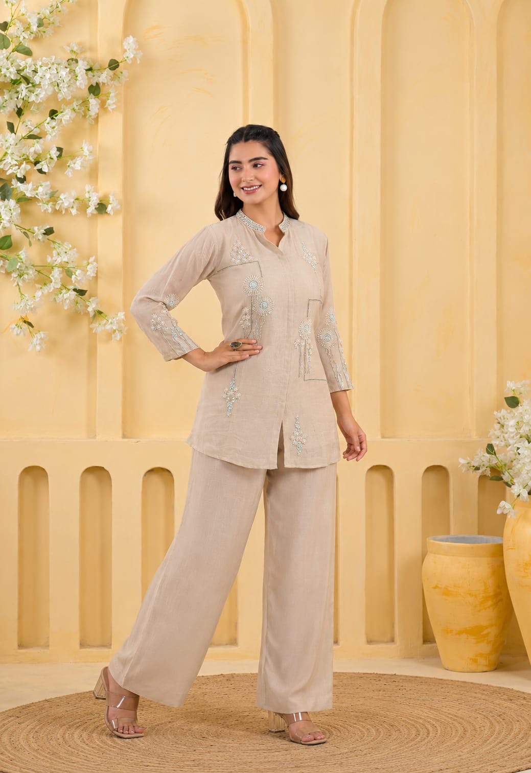 Pearl handwork Coord Set