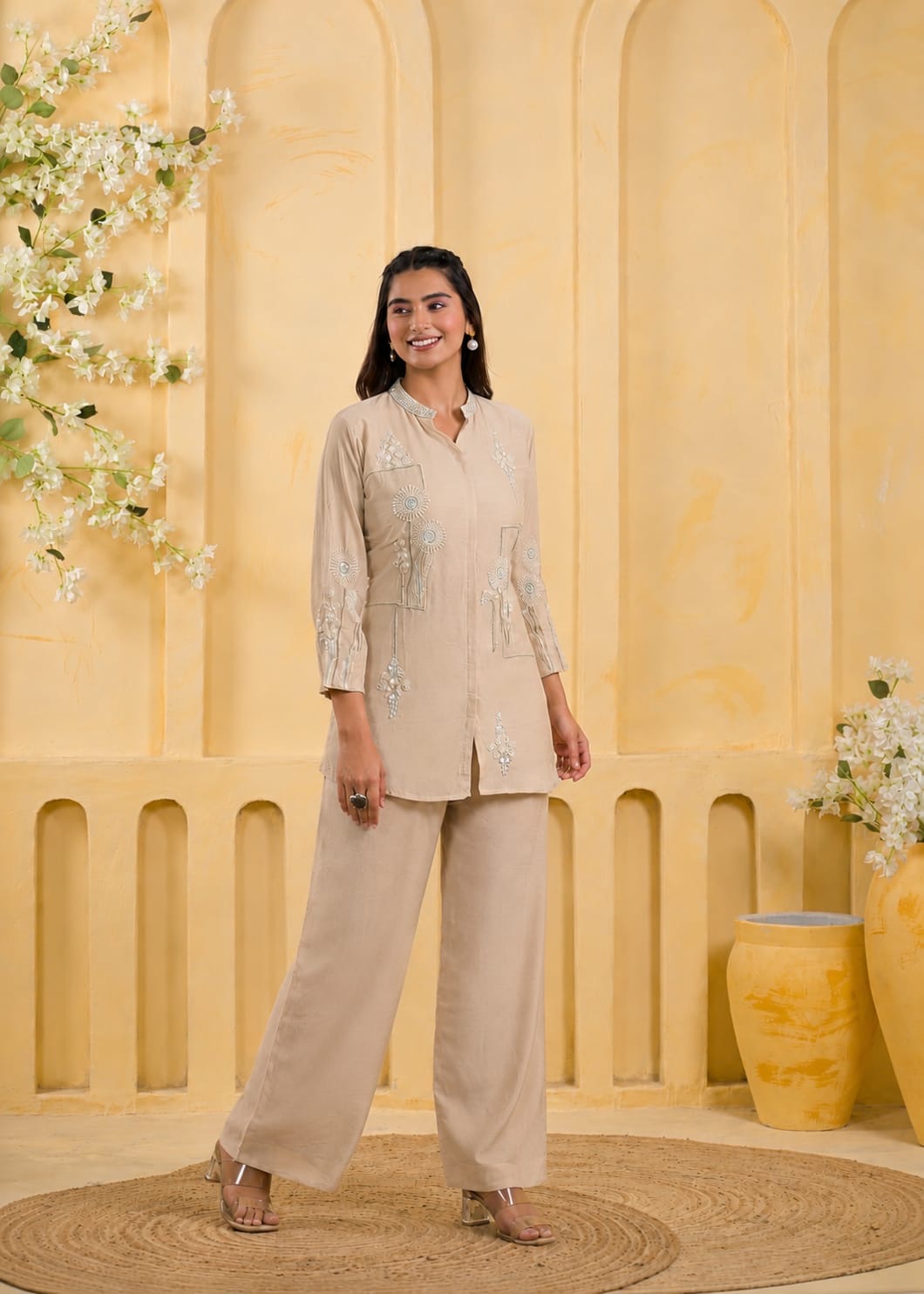 Pearl handwork Coord Set