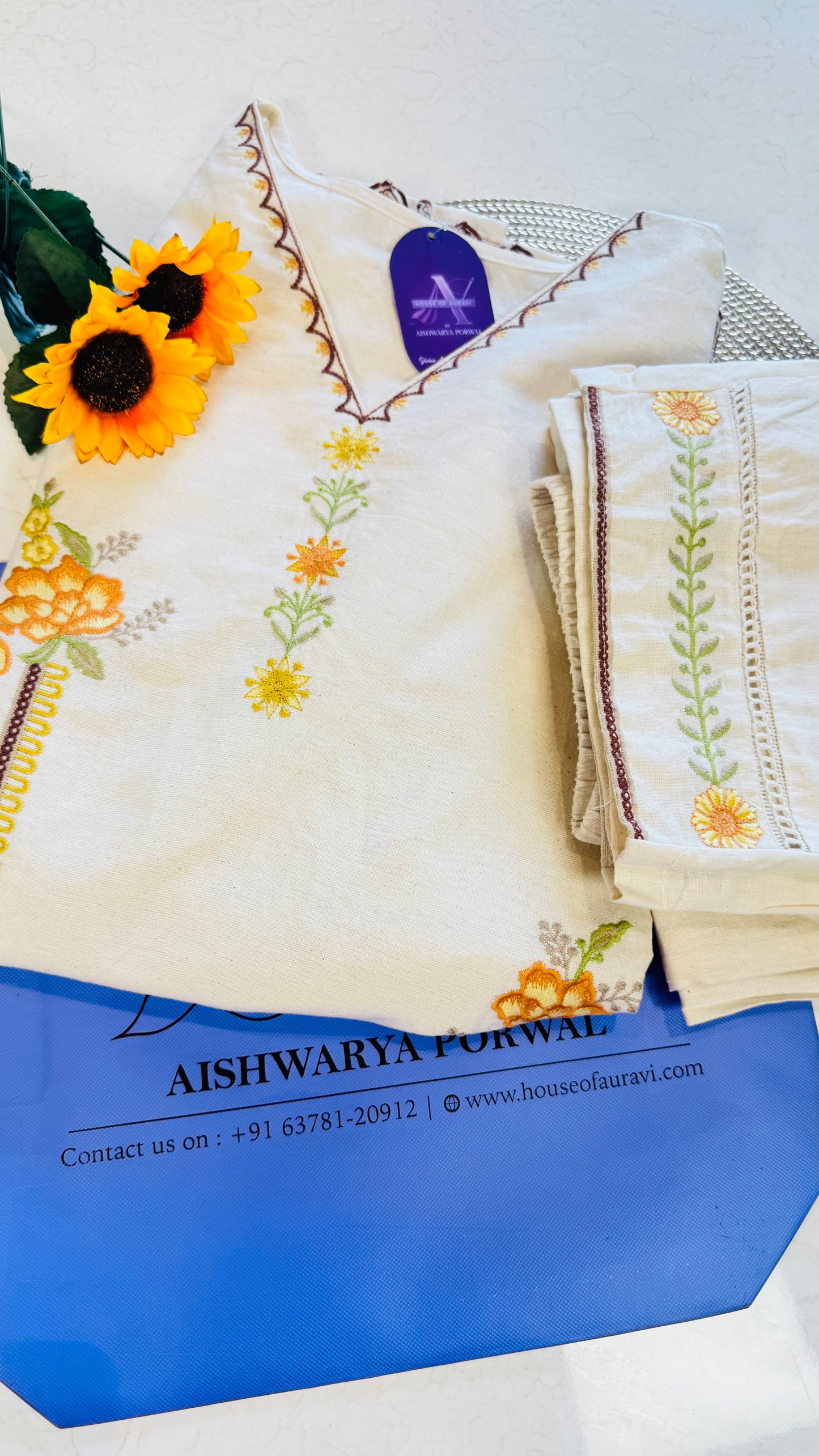 Floral khadi Coord Set