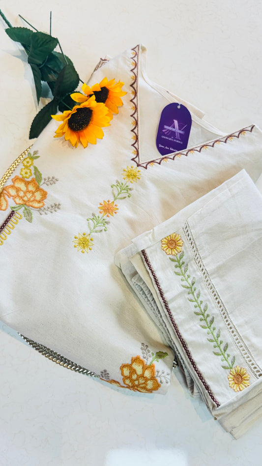 Floral khadi Coord Set