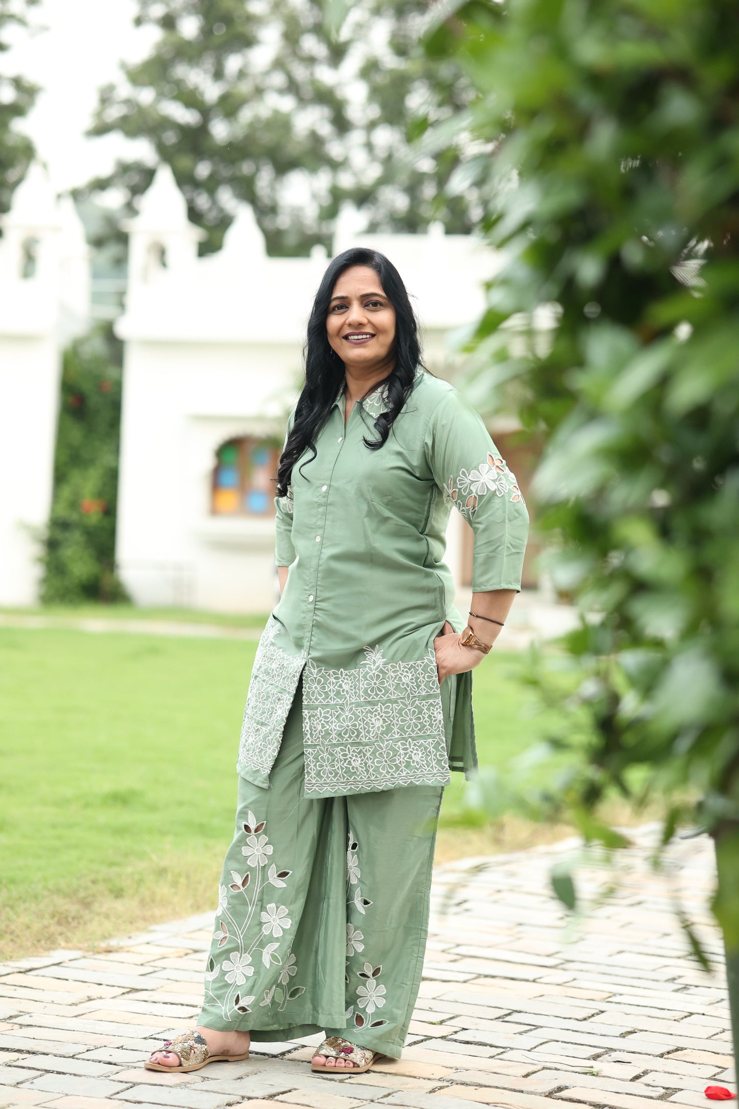 Mint Meadow Crepe co-ord Set