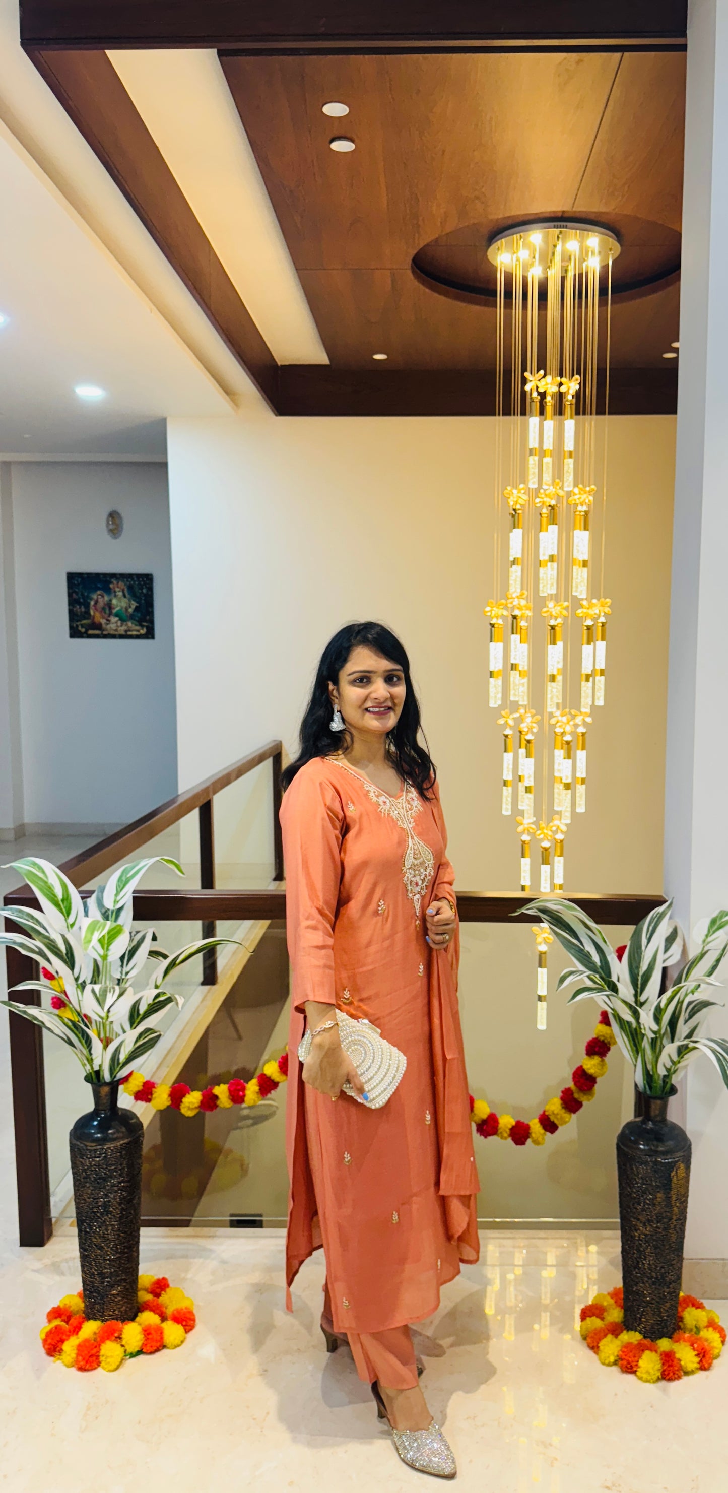 Amber Glow Mul Chanderi suit