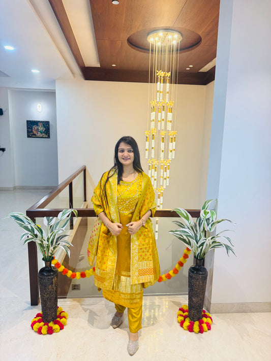 Golden Radiance Gaji Silk Salwar Suit