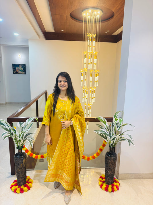 Golden Radiance Gaji Silk Salwar Suit