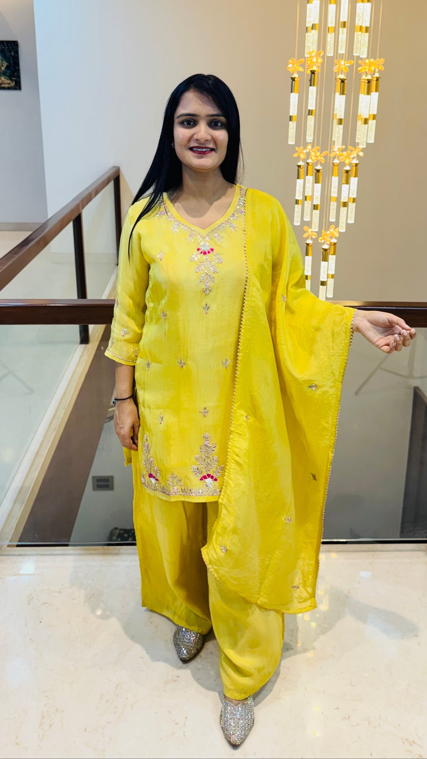 Golden Gota Patti Salwar Suit