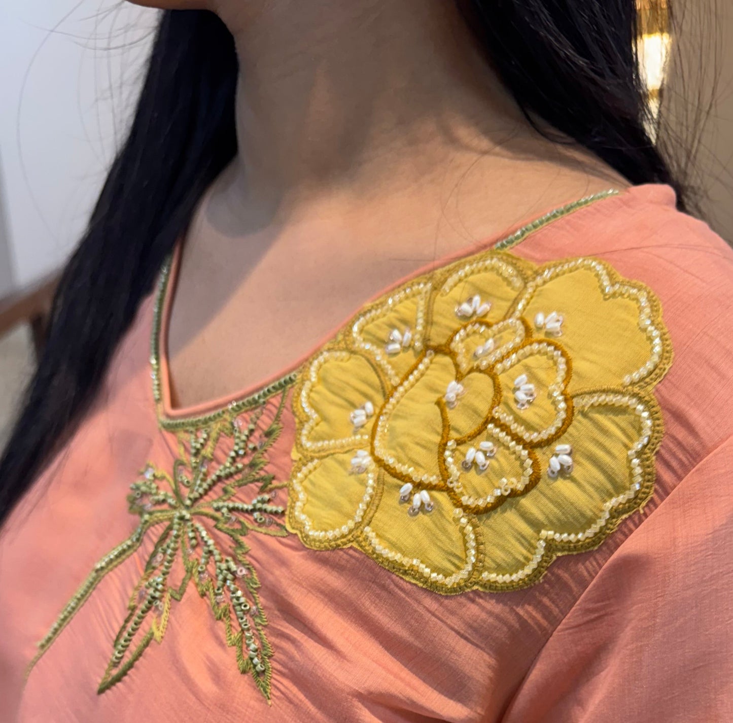 Orange Handwork Coord Set