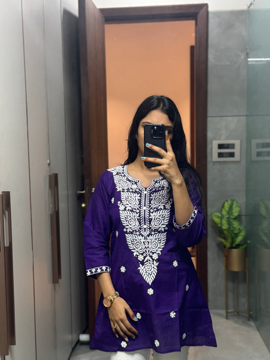 Nooraniya Chikankari Short Kurti
