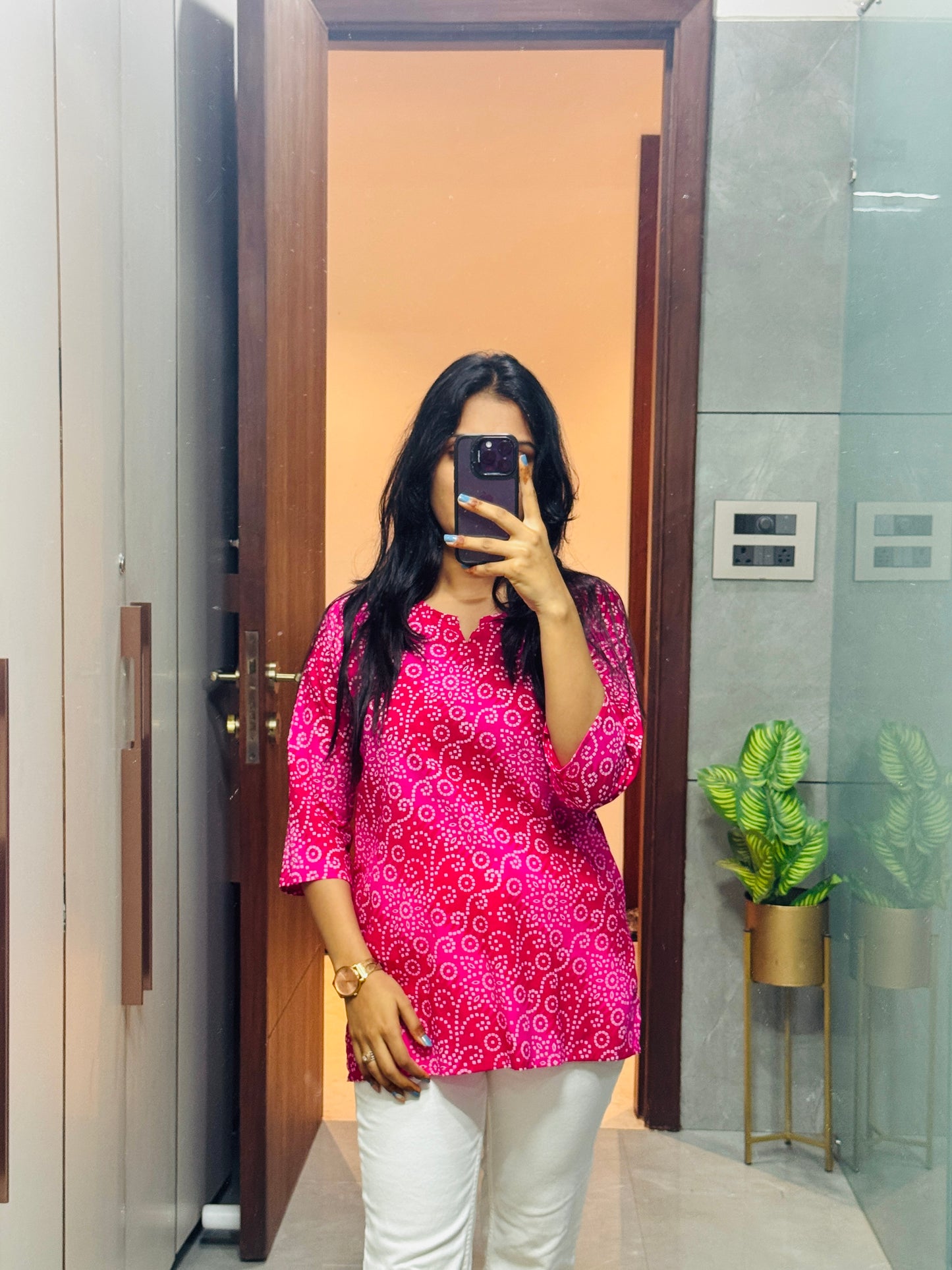 Bandhej Baag Short Kurti